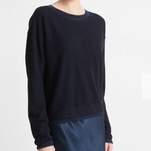 VINCE $345 NEW WOMEN'S DOUBLE-LAYER WOOL-BLEND‎ SWEATER Womens S